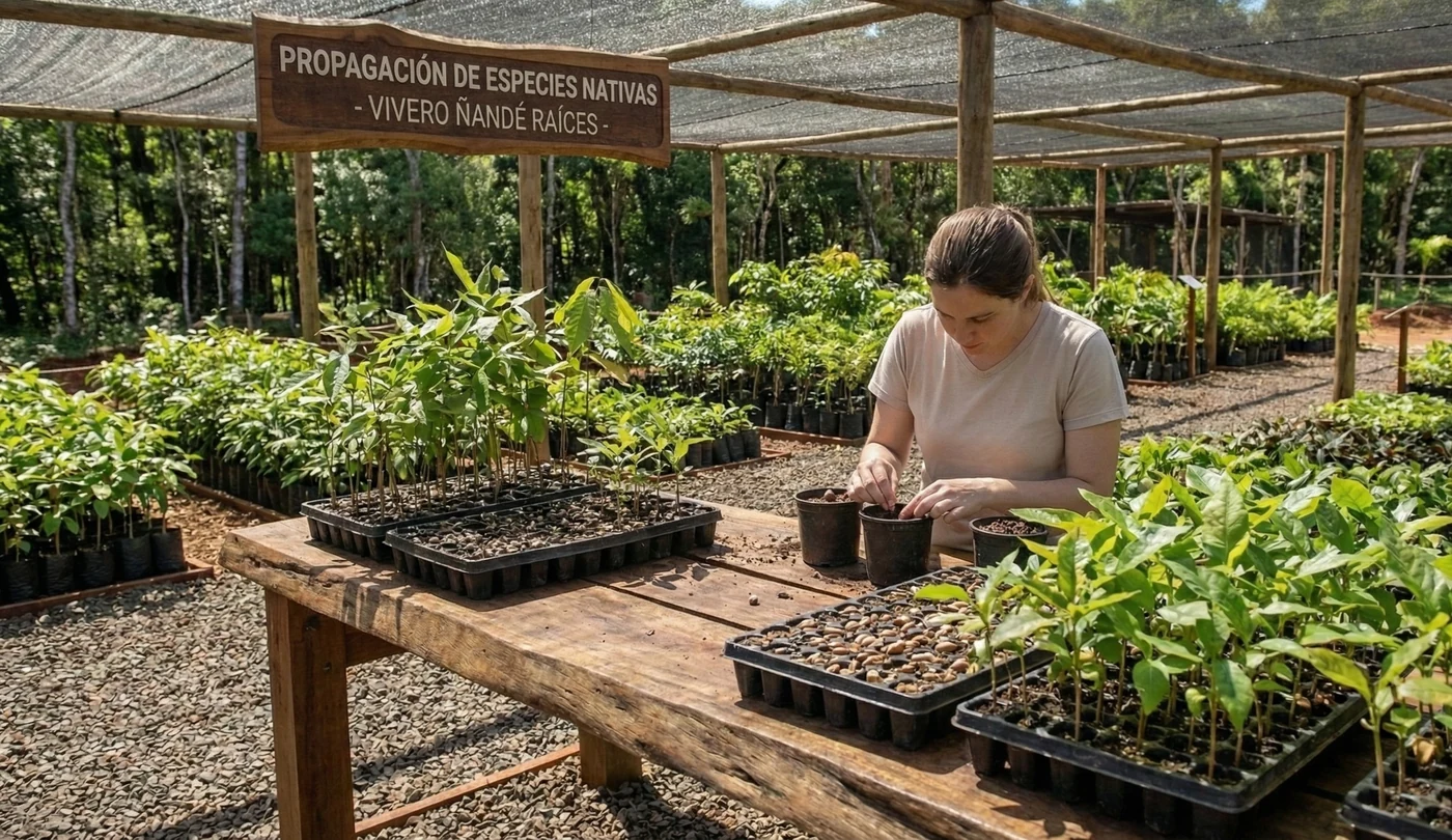 Vivero Ñandé Raíces, sector de propagación de especies nativas